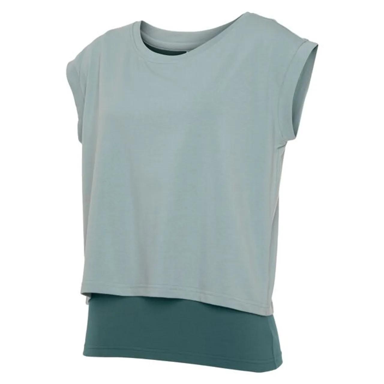 2-in-1-Shirt LASCANA ACTIVE "-Sportshirt" Gr. XS (32/34), grün Damen Shirts Jersey