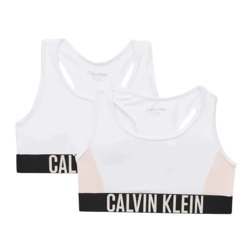 2er-Pack Weiße Tops mit Hellrosa Detail Calvin Klein