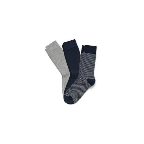 3 Paar Socken - Dunkelblau/Gestreift - Gr.: 41-43