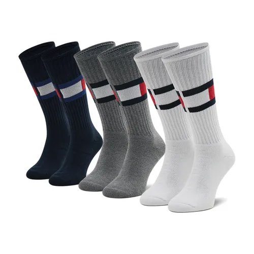 3er-Set hohe Unisex-Socken Tommy Hilfiger 100002978 White/Navy/Grey