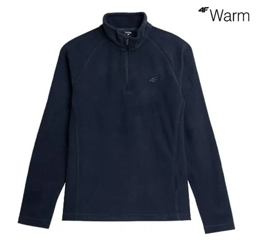 4F T-Shirt 4F warm - Kinder thermoaktive Fleece Zip Pullover Longshirt, navy