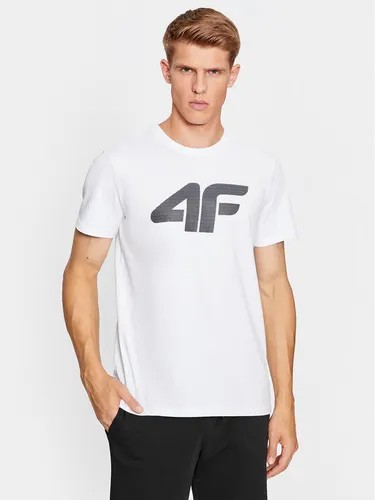 4F T-Shirt 4FAW23TTSHM0877 Weiß Regular Fit