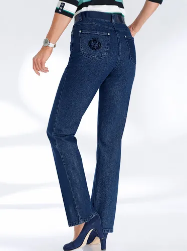 5-Pocket-Jeans CASUAL LOOKS Gr. 92, Langgrößen, blau (dark blue) Damen Jeans 5-Pocket-Jeans