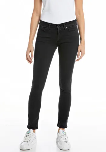 5-Pocket-Jeans REPLAY "NEW LUZ" Gr. 30, Länge 32, schwarz (black 507) Damen Jeans Röhrenjeans