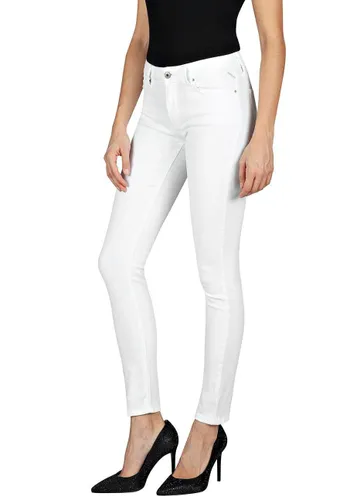 5-Pocket-Jeans REPLAY "NEW LUZ" Gr. 32, Länge 30, weiß (white c2) Damen Jeans Röhrenjeans