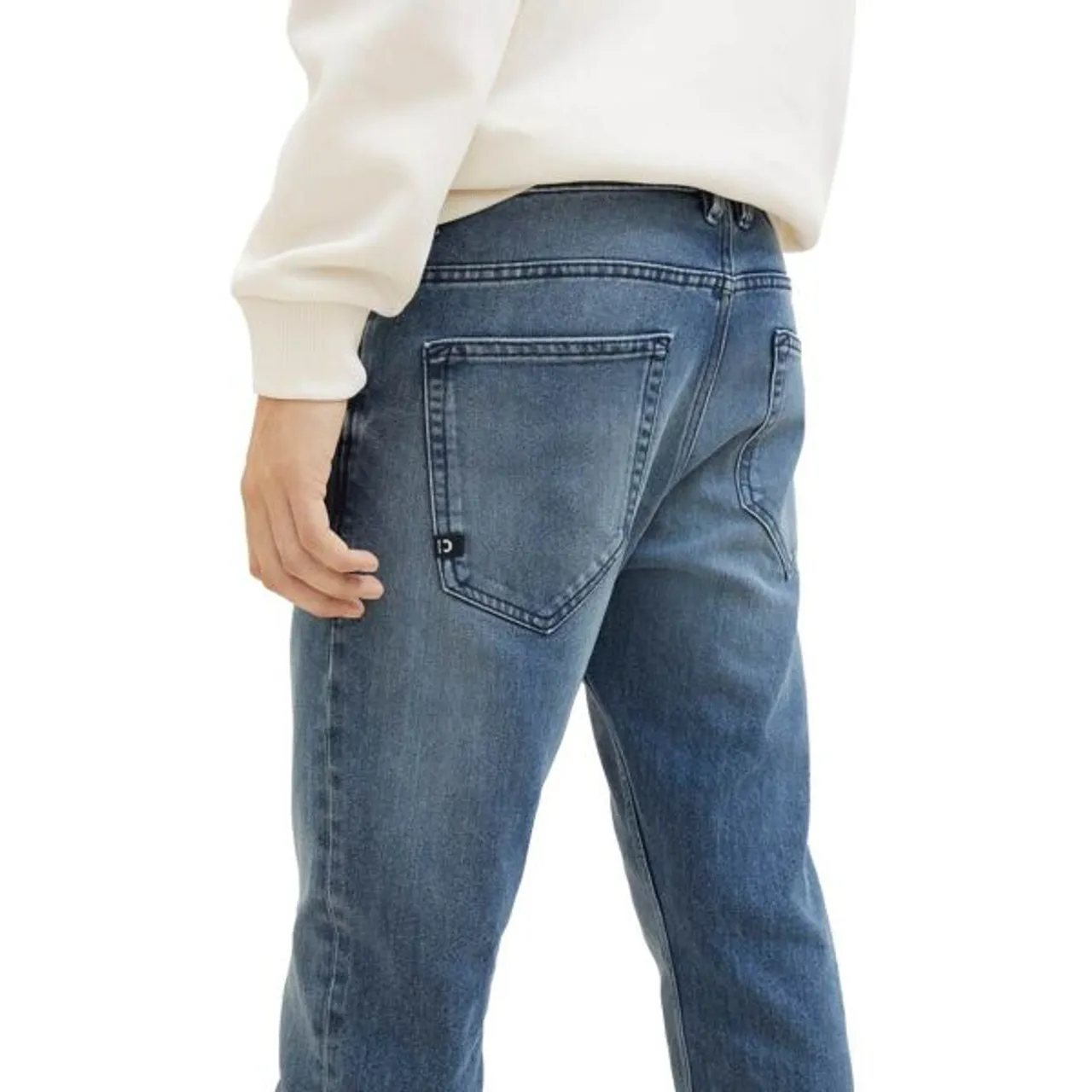 5-Pocket-Jeans TOM TAILOR DENIM "AEDAN Straight" Gr. 36, Länge 34, blau (used light stone blue denim) Herren Jeans 5-Pocket-Jeans