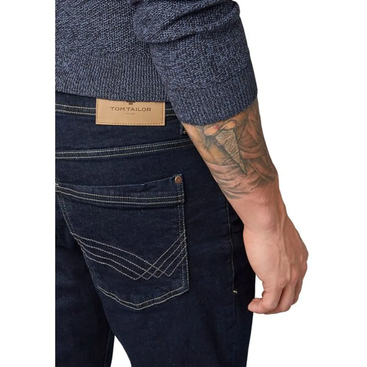 5-Pocket-Jeans TOM TAILOR "Josh" Gr. 32, Länge 32, blau (clean rinsed blue) Herren Jeans 5-Pocket-Jeans