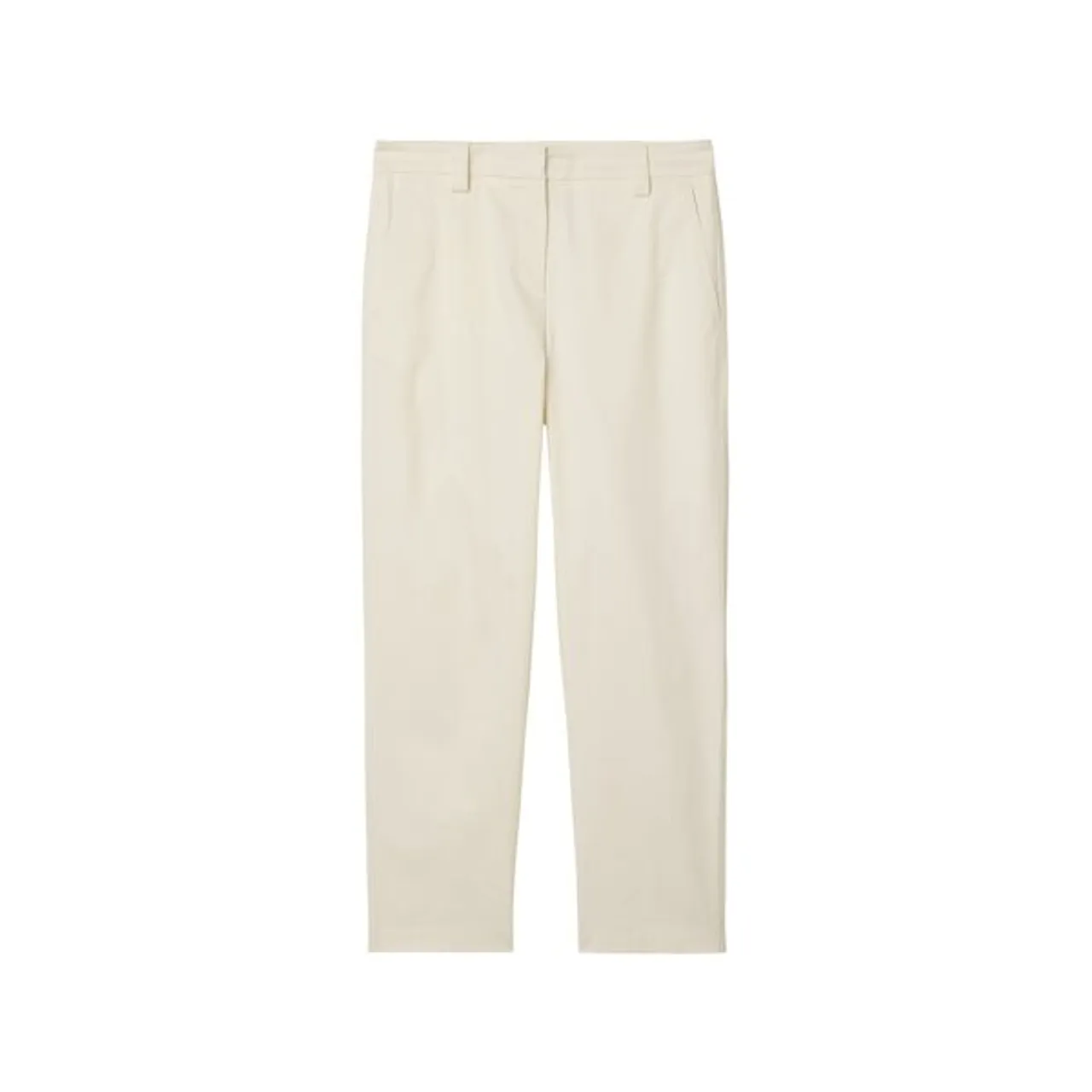 7/8-Hose MARC O'POLO "Pants, modern chino style, tapered leg, high rise, welt pocket" Gr. 42, N-Gr, beige (chalky sand) Damen Hosen Stoffhosen