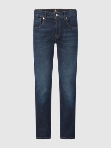 7 For All Mankind Straight Fit Jeans mit Stretch-Anteil Modell 'The Straight' in Dunkelblau