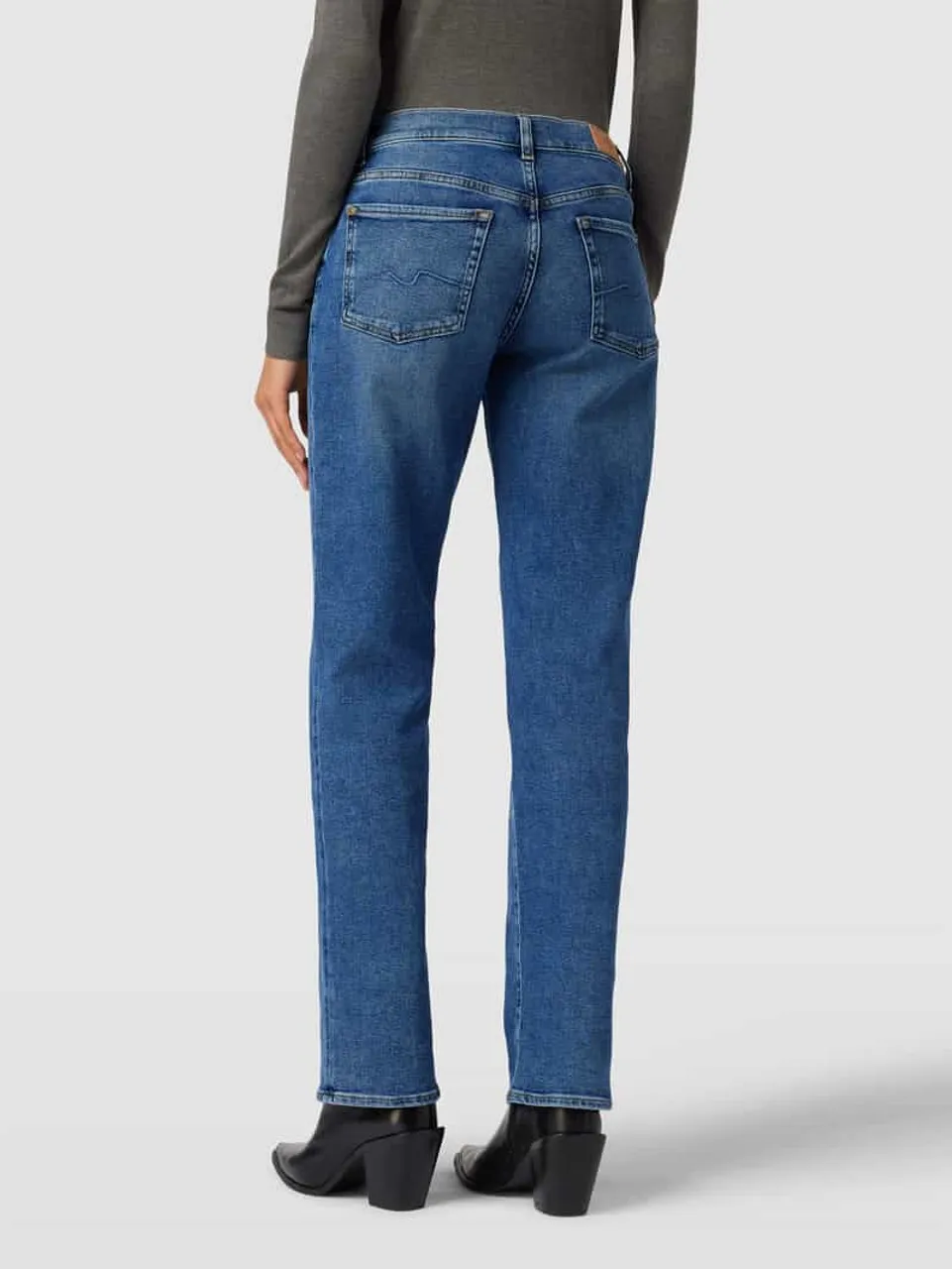 7 For All Mankind Straight Leg Jeans im 5-Pocket-Design Modell 'Ellie' in Blau