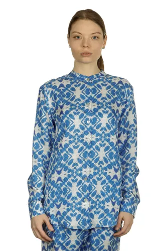813 Ottotredici Damen Bluse mit Print aus Seide mehrfarbig
