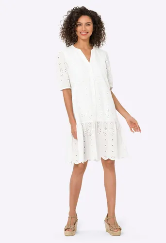 A-Linien-Kleid HEINE "Kleid" Gr. 50, Normalgrößen, weiß Damen Kleider A-Linien-Kleider