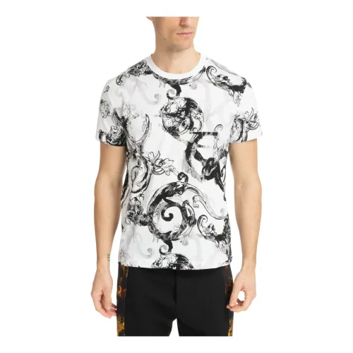 Abstraktes Mehrfarbiges Aquarell T-Shirt Versace Jeans Couture