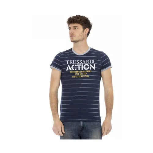 Action Blue Rundhals T-Shirt Trussardi