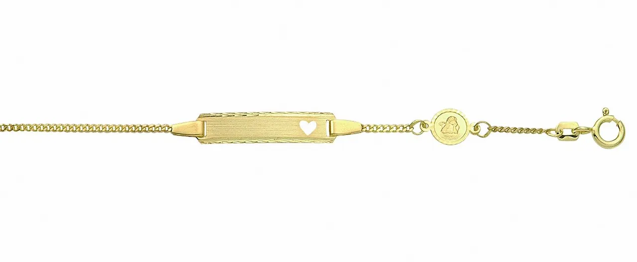 Adelia´s Goldarmband 333 Gold Flach Panzer Armband Mit Motiven 14 cm, 333 Gold Goldschmuck für Damen