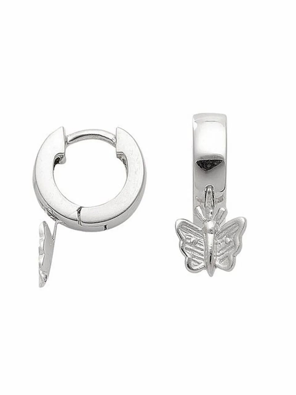 Adelia´s Paar Ohrhänger 1 Paar 925 Silber Ohrringe / Creolen Schmetterling Ø 10,9 mm, 925 Sterling Silber Silberschmuck für Damen