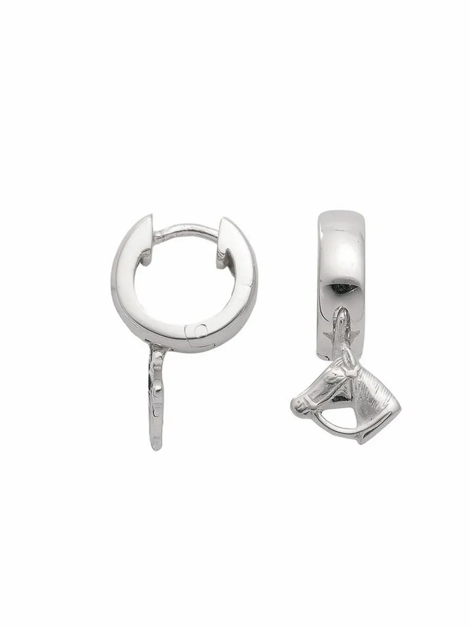 Adelia´s Paar Ohrhänger 925 Silber Ohrringe Creolen Pferd Ø 10,9 mm, Silberschmuck für Damen