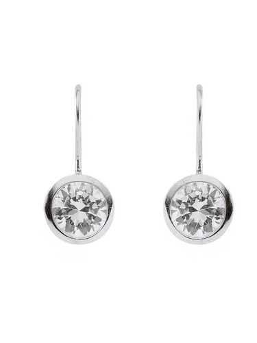 Adelia´s Paar Ohrhänger 925 Silber Ohrringe Ohrhänger Ø 9,8 mm, mit Zirkonia Silberschmuck für Damen