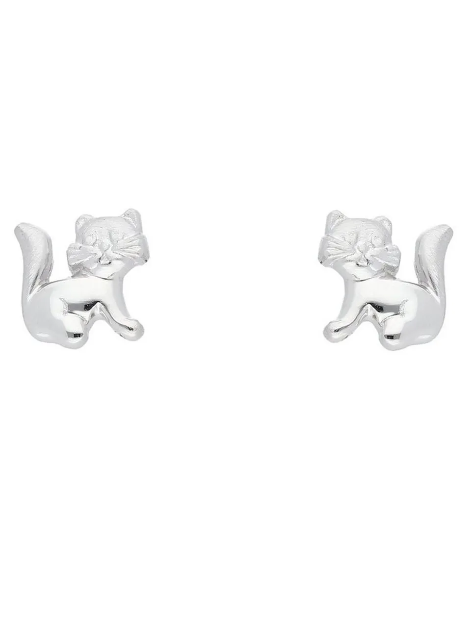 Adelia´s Paar Ohrhänger 925 Silber Ohrringe Ohrstecker Katze, Silberschmuck für Damen