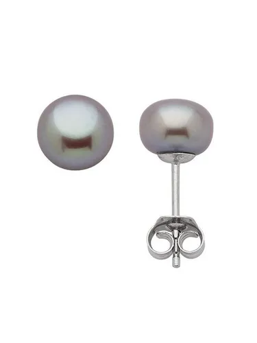 Adelia´s Paar Ohrhänger 925 Silber Ohrringe Ohrstecker Ø 8 mm, mit Süßwasser Zuchtperle Silberschmuck für Damen