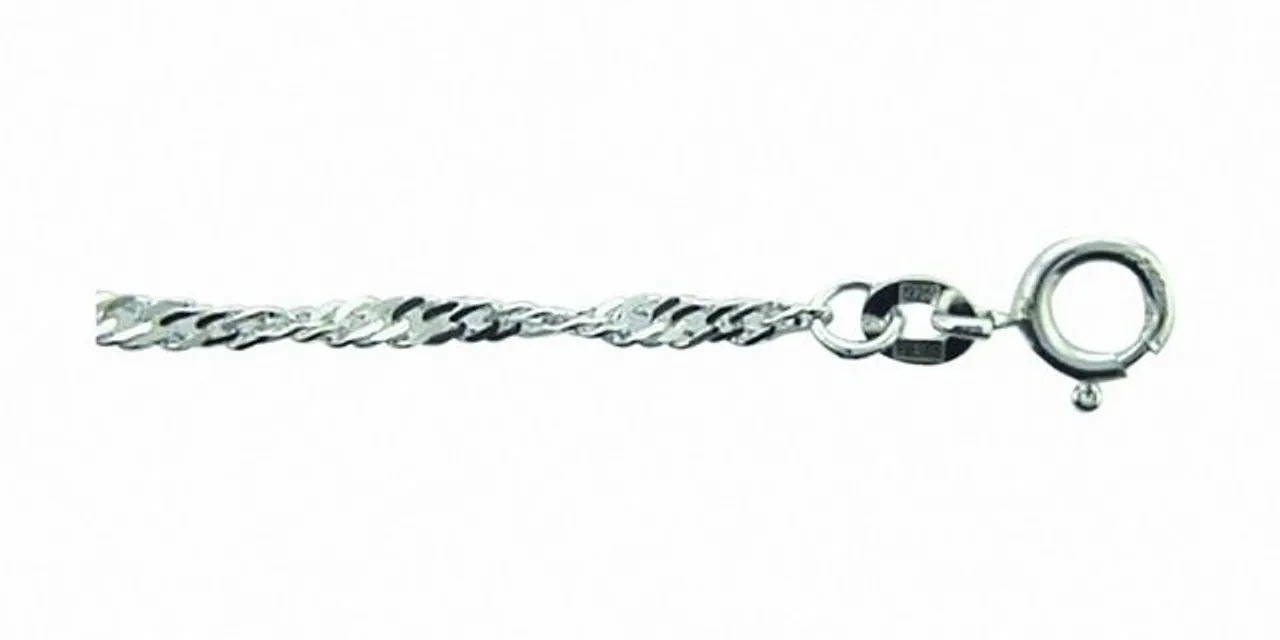 Adelia´s Silberkette 925 Silber Singapur Halskette 45 cm Ø 2,4 mm, Silberschmuck für Damen