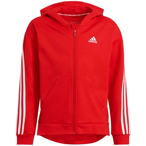 Adidas 3-Streifen Kapuzenjacke Mädchen rot