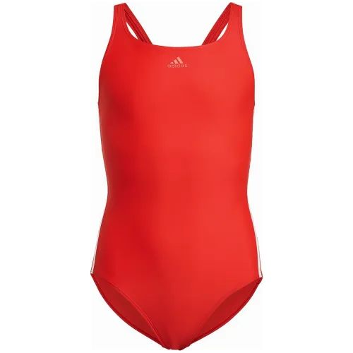 Adidas Athly V 3-Streifen Badeanzug Mädchen rot