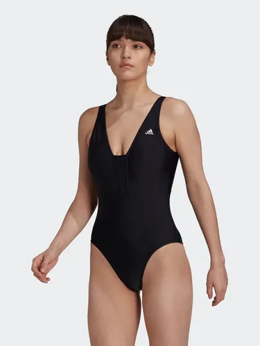 adidas Badeanzug Iconisea 3-Stripes Swimsuit HI1082 Schwarz Fitted Fit