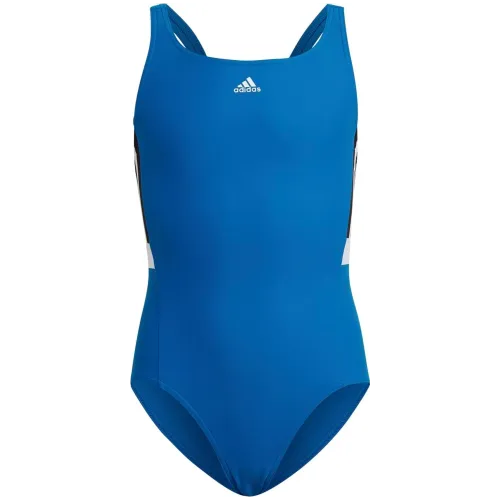 Adidas Colorblock 3-Streifen Badeanzug Mädchen blau