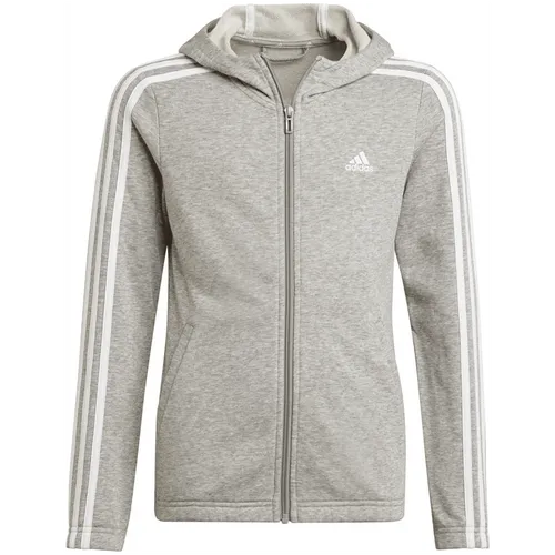 Adidas Essentials 3-Streifen Kapuzenjacke Mädchen grau