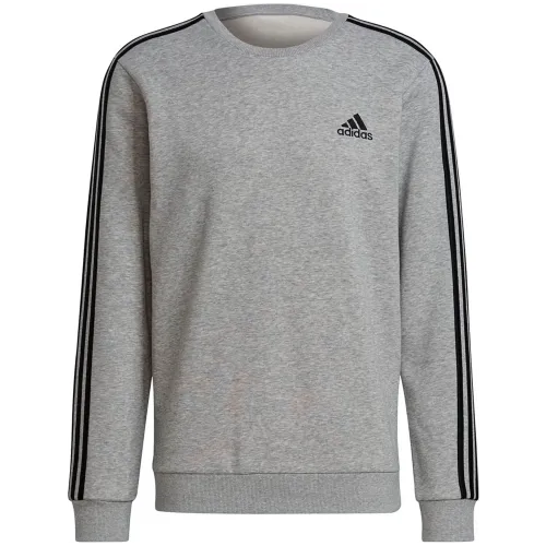 Adidas Essentials Fleece 3-Streifen Sweatshirt Herren grau