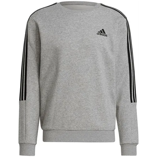 Adidas Essentials Fleece Cut 3-Streifen Sweatshirt Herren grau
