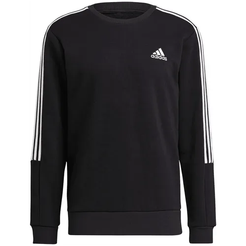 Adidas Essentials Fleece Cut 3-Streifen Sweatshirt Herren schwarz