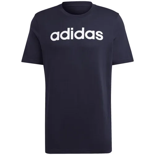 Adidas Essentials Single Jersey Linear Embroidered Logo T-Shirt Herren blau