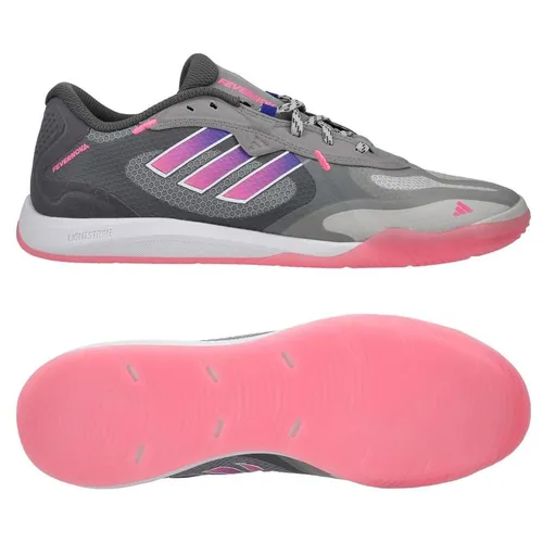 adidas Fevernova Court IN - Grau/Pink/Lucid Blue