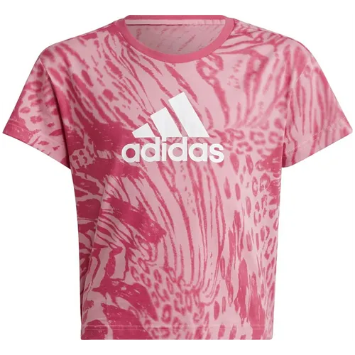 Adidas Future Icons Hybrid Animal Print Cotton Regular T-Shirt Mädchen