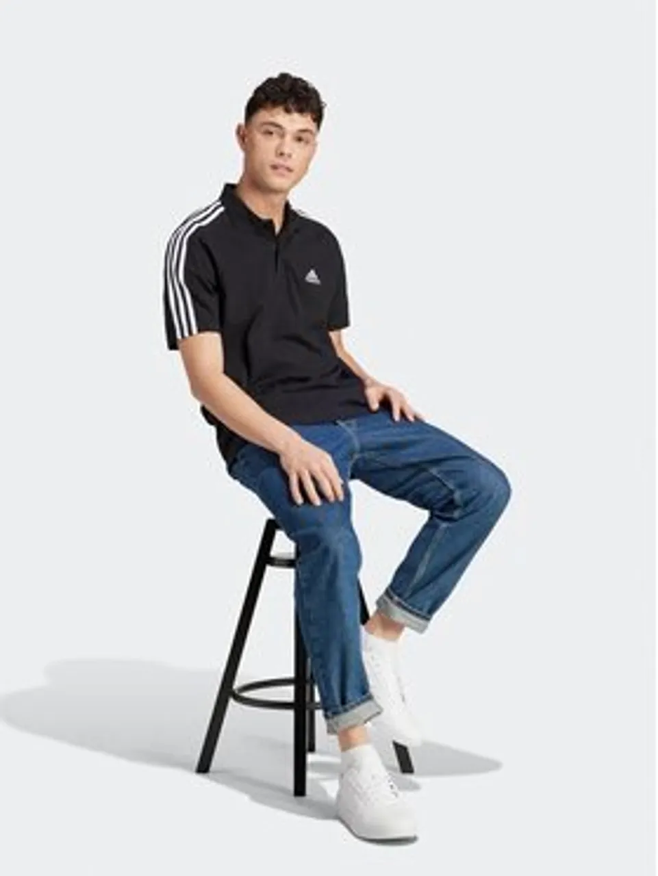 adidas Polohemd Essentials Piqué Embroidered Small Logo 3-Stripes Polo Shirt IC9310 Schwarz Regular Fit