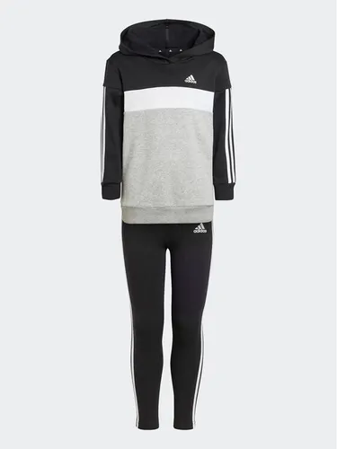 adidas Set Sweatshirt und Leggings Tiberio 3-Stripes Colorblock Fleece IJ6327 Schwarz Slim Fit