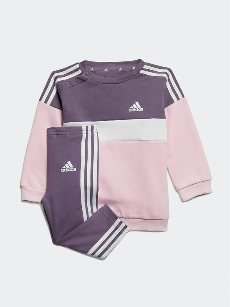 adidas Set Sweatshirt und Leggings Tiberio 3-Stripes Colorblock IJ6325 Violett Slim Fit