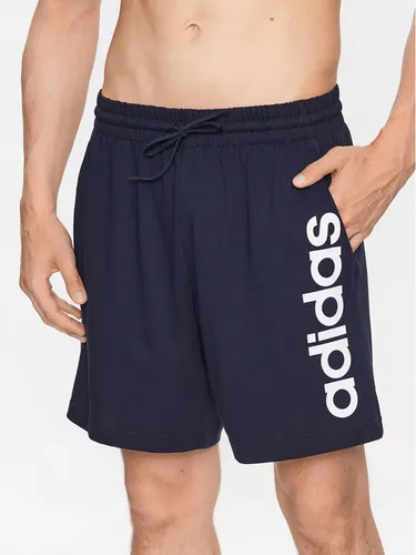 adidas Sportshorts AEROREADY Essentials Single Jersey Linear Logo Shorts IC0064 Blau Regular Fit