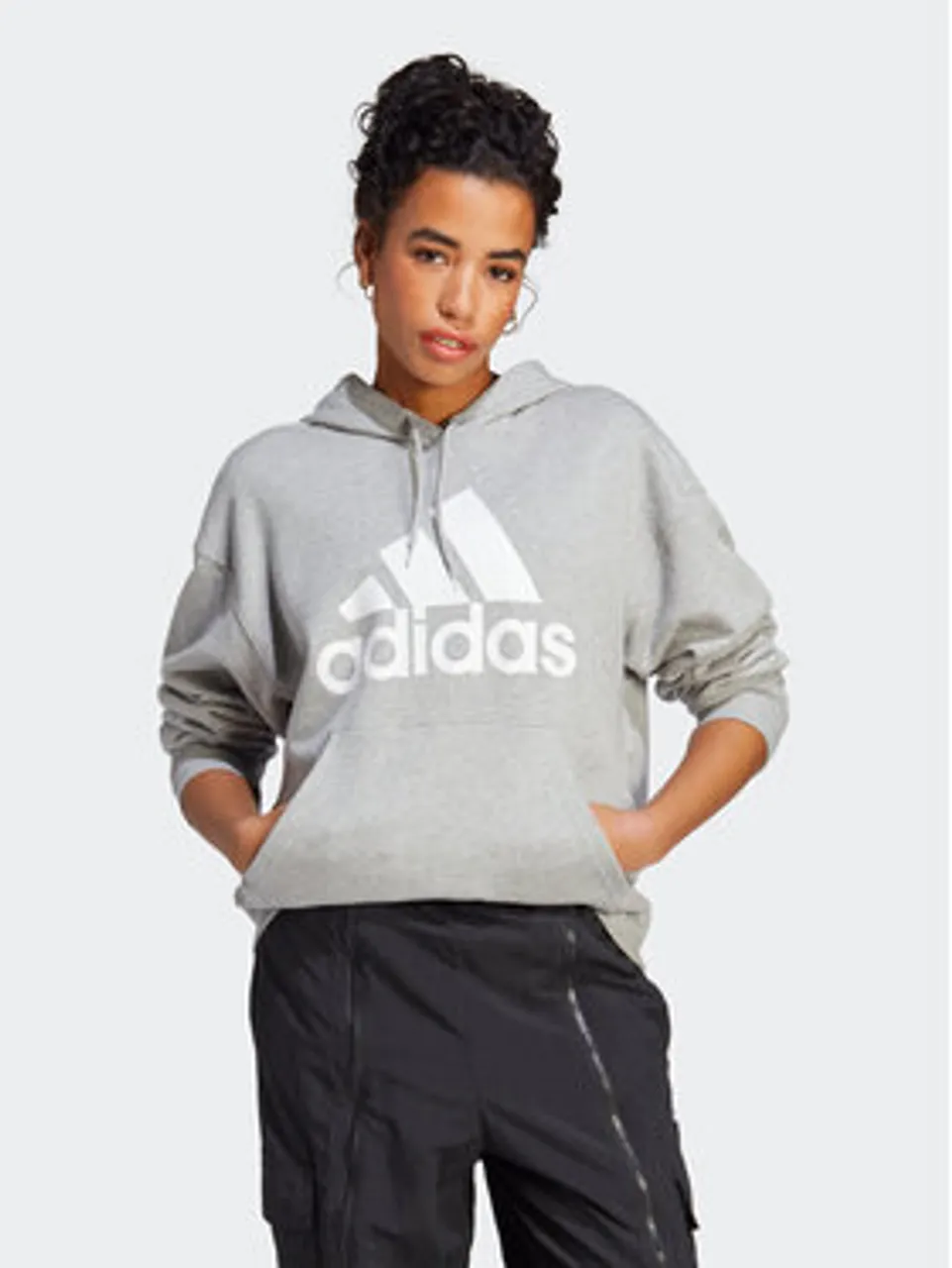 adidas Sweatshirt Essentials Big Logo IC9865 Grau Loose Fit