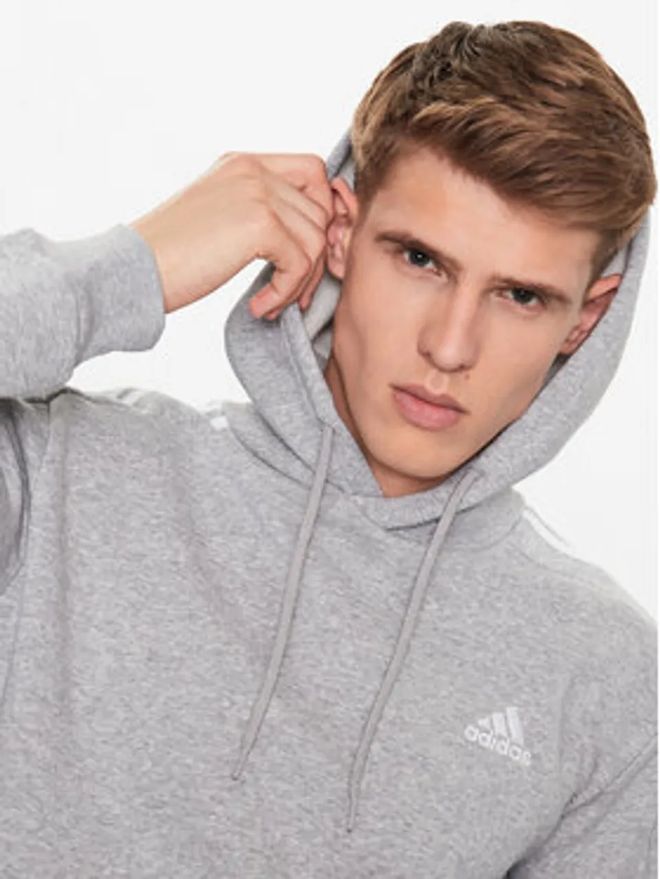 adidas Sweatshirt Essentials Fleece 3-Stripes IJ6474 Grau Regular Fit