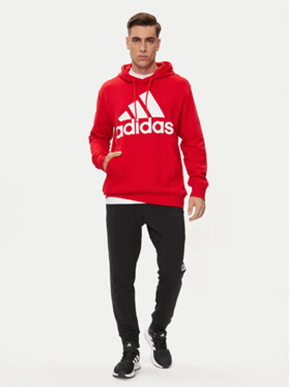 adidas Sweatshirt Essentials French Terry Big Logo Hoodie IC9365 Rot Regular Fit