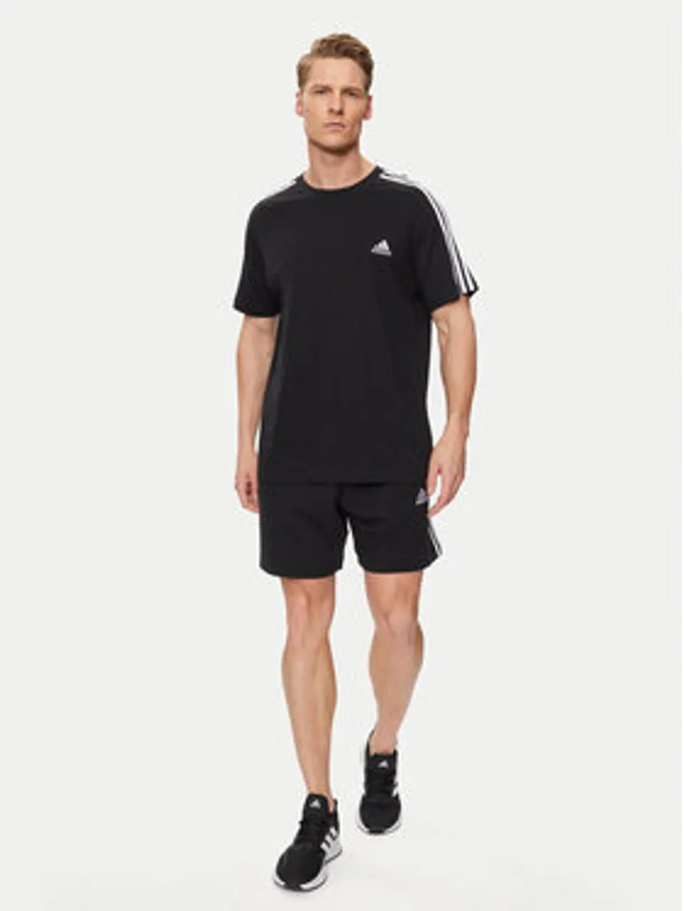 adidas T-Shirt Essentials Single Jersey 3-Stripes T-Shirt IC9334 Schwarz Regular Fit