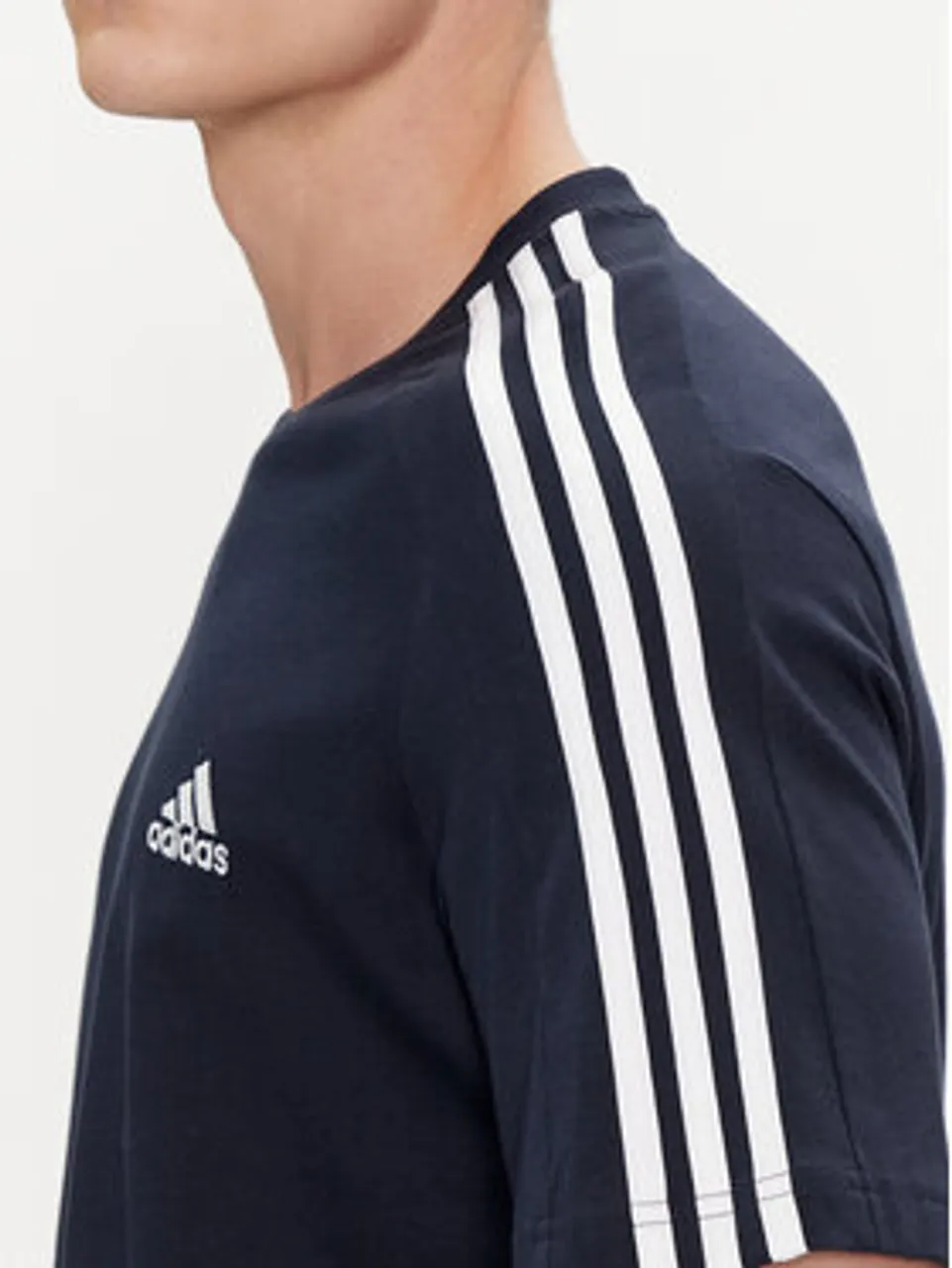 adidas T-Shirt Essentials Single Jersey 3-Stripes T-Shirt IC9335 Blau Regular Fit