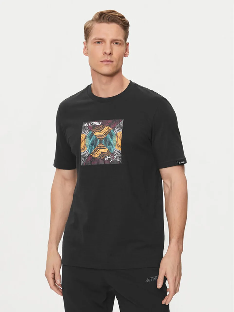adidas T-Shirt Terrex Graphic United By Summits IR5739 Schwarz Regular Fit