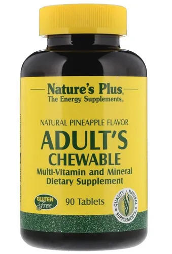 Adult&apos;s Chewable Multi-Vitamin and Mineral - Natural Pineapple Flavor (90 Tablets) - Nature&apos;s Plus