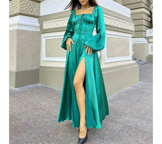 AFAZ New Trading UG Abendkleid Damen kleid Langarm eine Schulter Cocktailkleid Maxikleid Partykleid