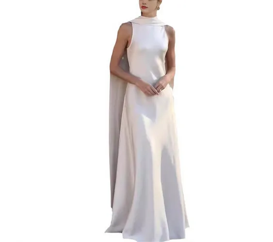 AFAZ New Trading UG Abendkleid Elegantes Damen-Abendkleid mit einfarbigem Bandkleid Eleganter, schmaler, plissierter Maxirock für Damen