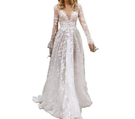 AFAZ New Trading UG Abendkleid Hochzeitskleid Bankettkleid Damen Verlobungskleid Spitzenkleid